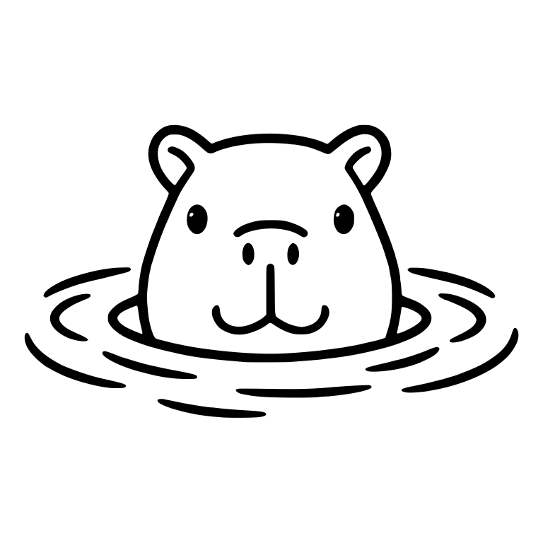 Capybara Head Peeking Out of Water Ripples — free animal SVG cut file