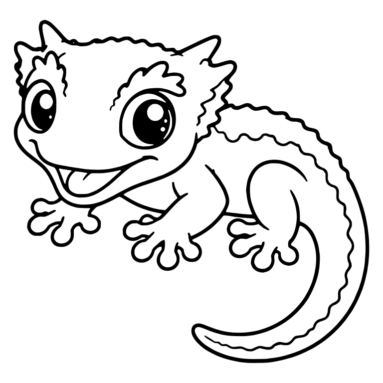 Gargoyle Gecko With Horned Head And Long Curving Tail — free animal SVG cut file