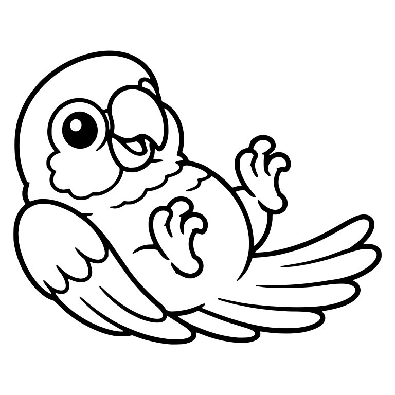 Laughing Conure Lying on Its Back with Feet in the Air — free animal SVG cut file