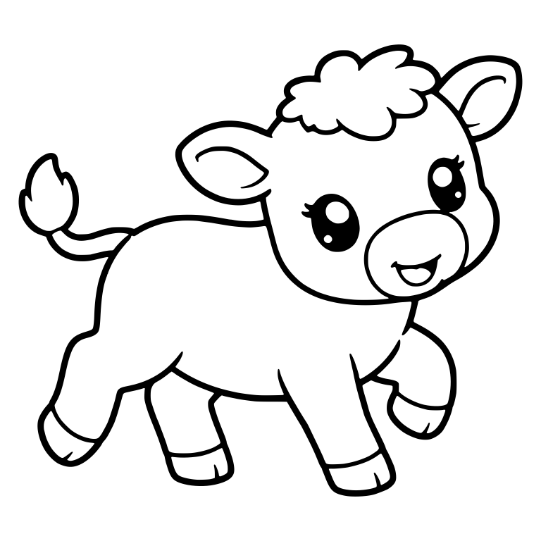 Prancing Calf With Raised Hoof and Tail Up — free animal SVG cut file