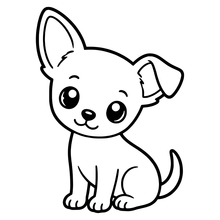 Sitting Chihuahua Puppy With One Floppy Ear — free animal SVG cut file