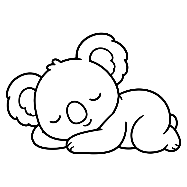 Sleeping Koala Curled Up Lying on Its Tummy — free animal SVG cut file