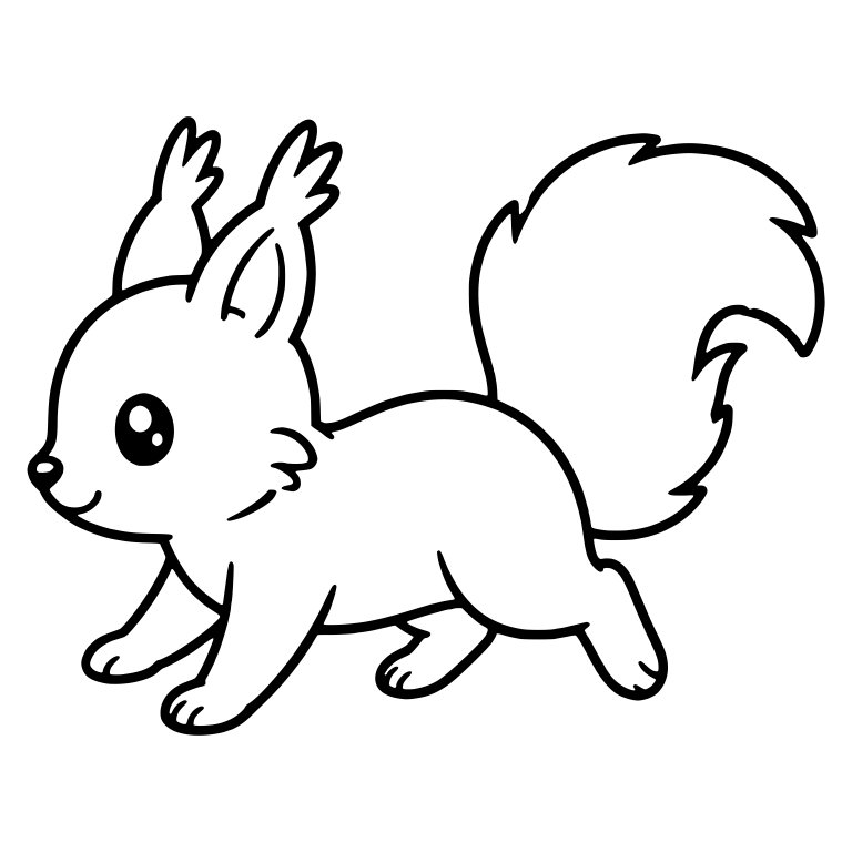 Running Squirrel in Side View With Tufted Ears — free animal SVG cut file