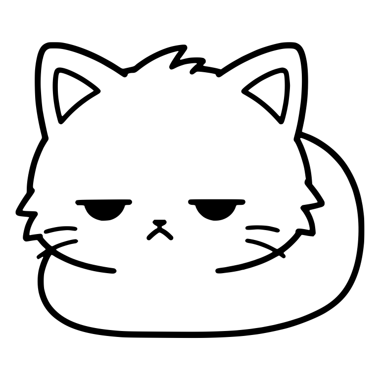 Sleepy Fluffy Kitten Loafing With Heavy Eyes — free animal SVG cut file
