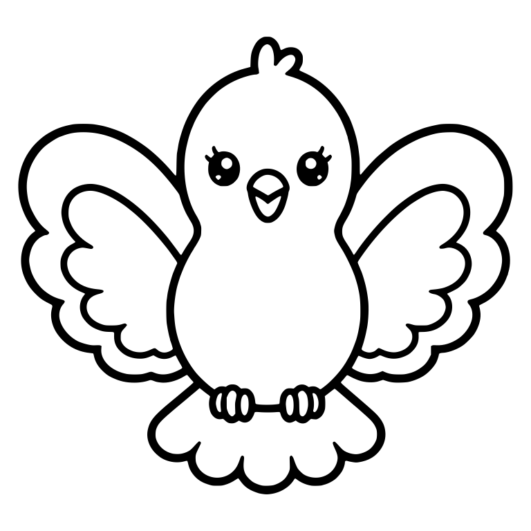 Smiling Dove With Wings Spread Wide and Fan Tail — free animal SVG cut file