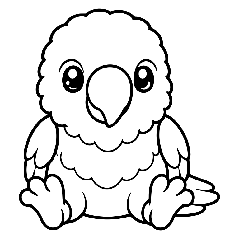 Sitting Fluffy Headed Parrot With Feet Forward — free animal SVG cut file
