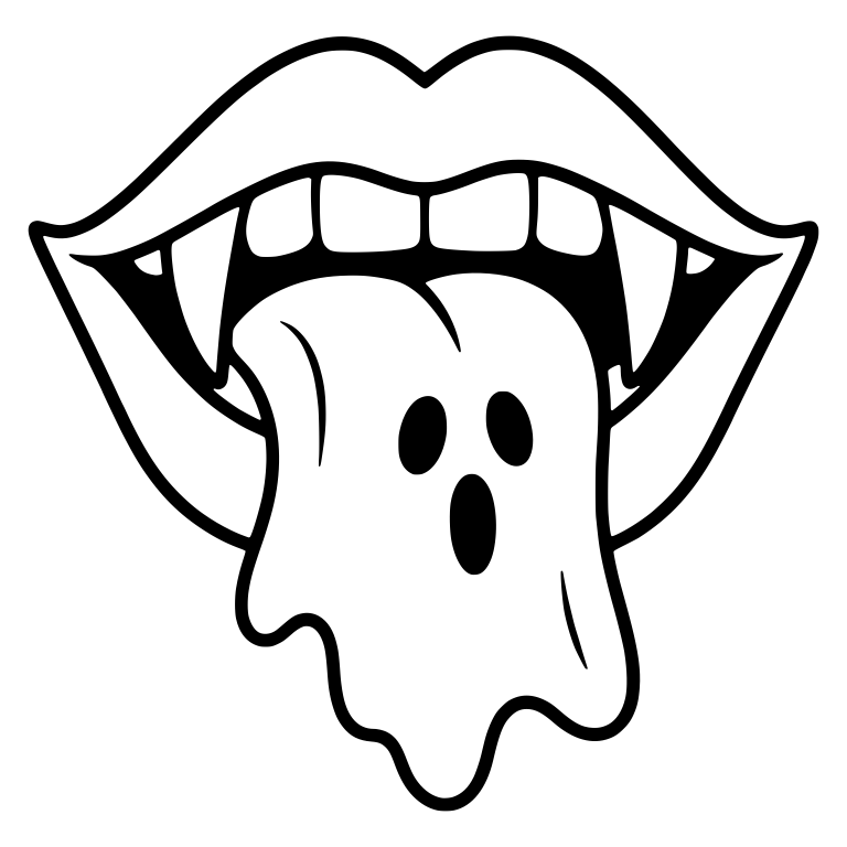 Vampire Mouth With Wavy Dripping Ghost Tongue — free fantasy-creature SVG cut file