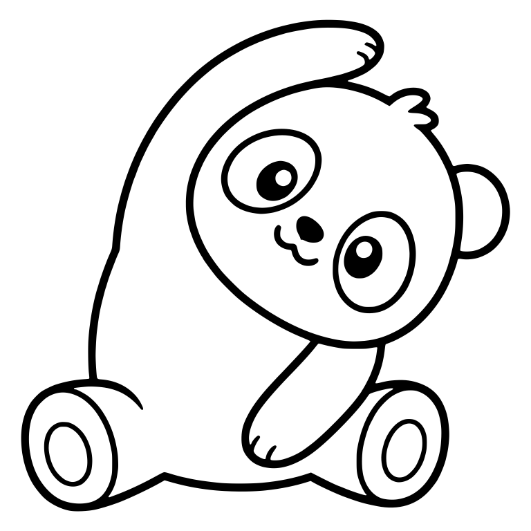 Panda Cub Side Stretch with One Arm Overhead — free animal SVG cut file
