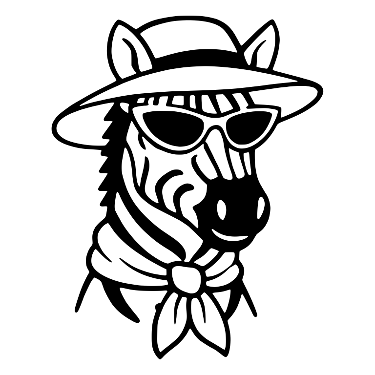 Zebra in Sun Hat, Sunglasses and Neckerchief — free animal SVG cut file
