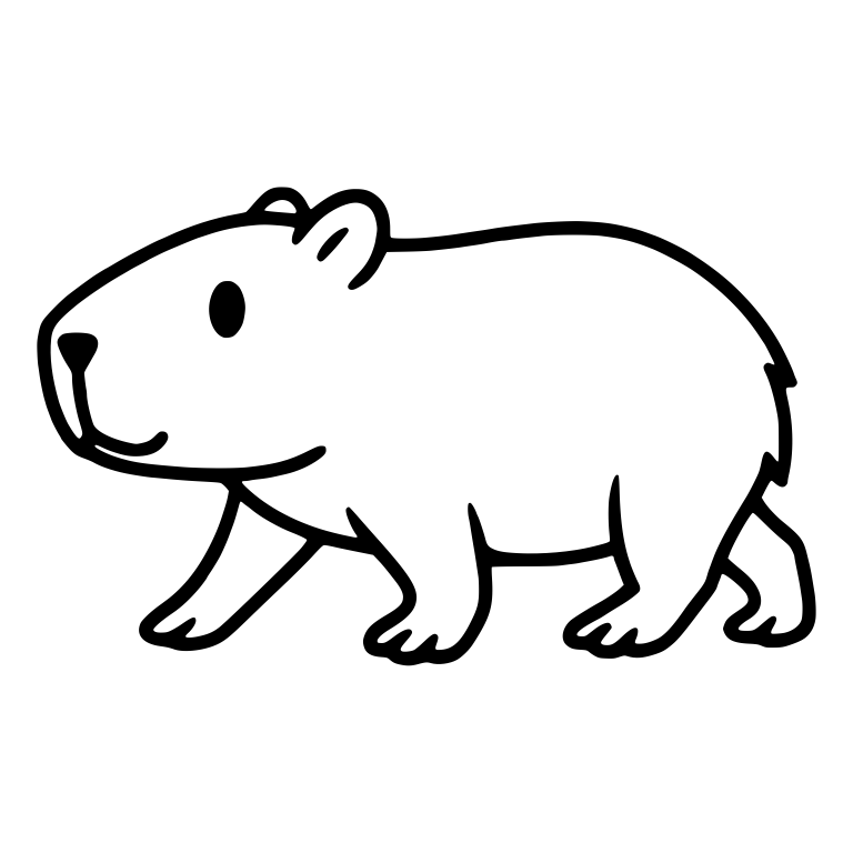 Walking Capybara Mid-Step Facing Left — free animal SVG cut file