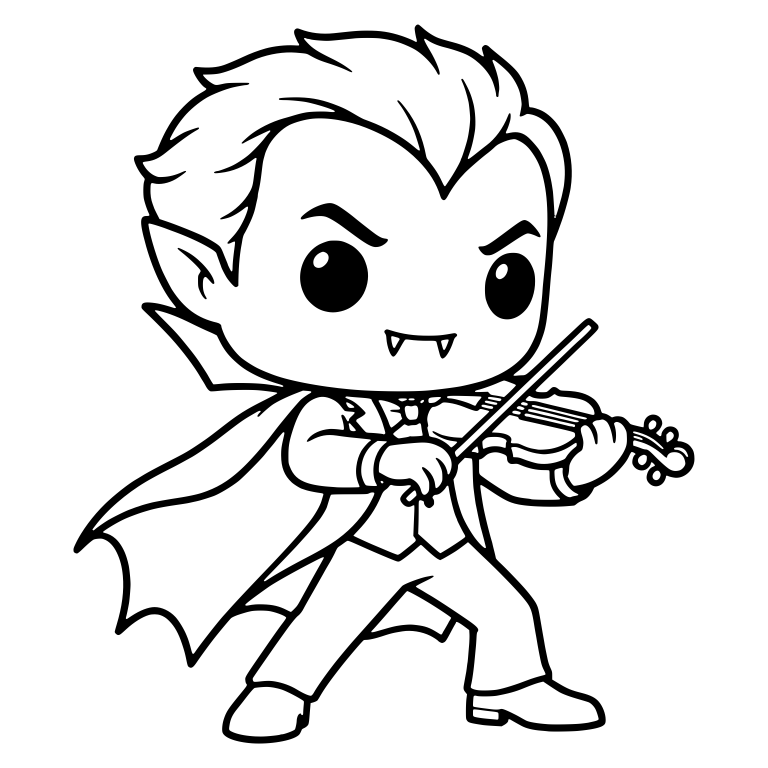 Vampire Mid-Stride Playing Violin With Flowing Cape — free fantasy-creature SVG cut file
