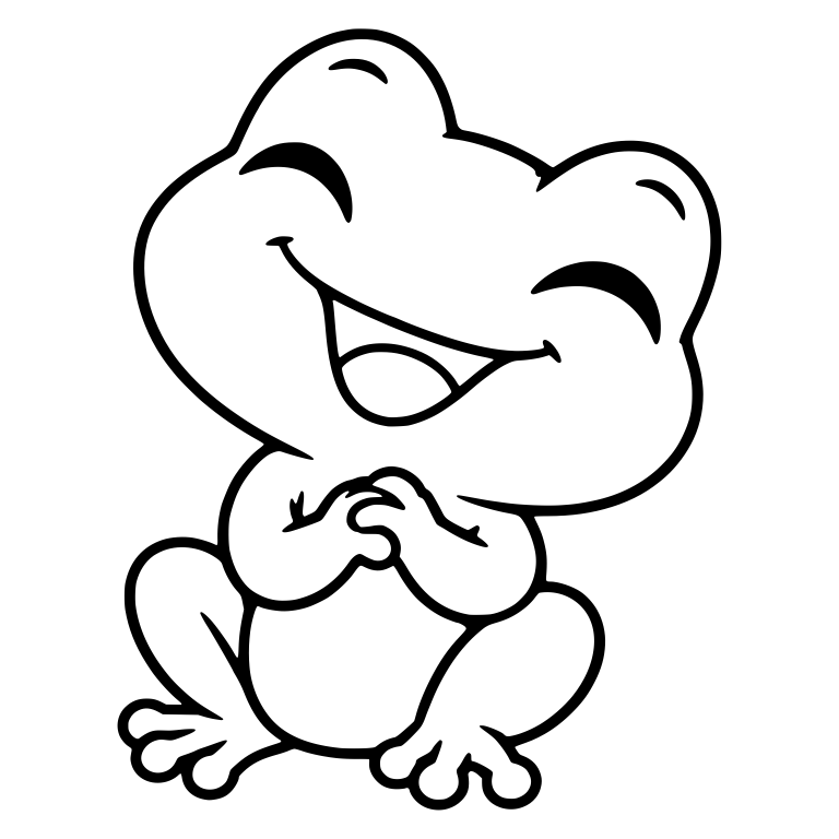 Laughing Chibi Frog With Clasped Hands — free animal SVG cut file