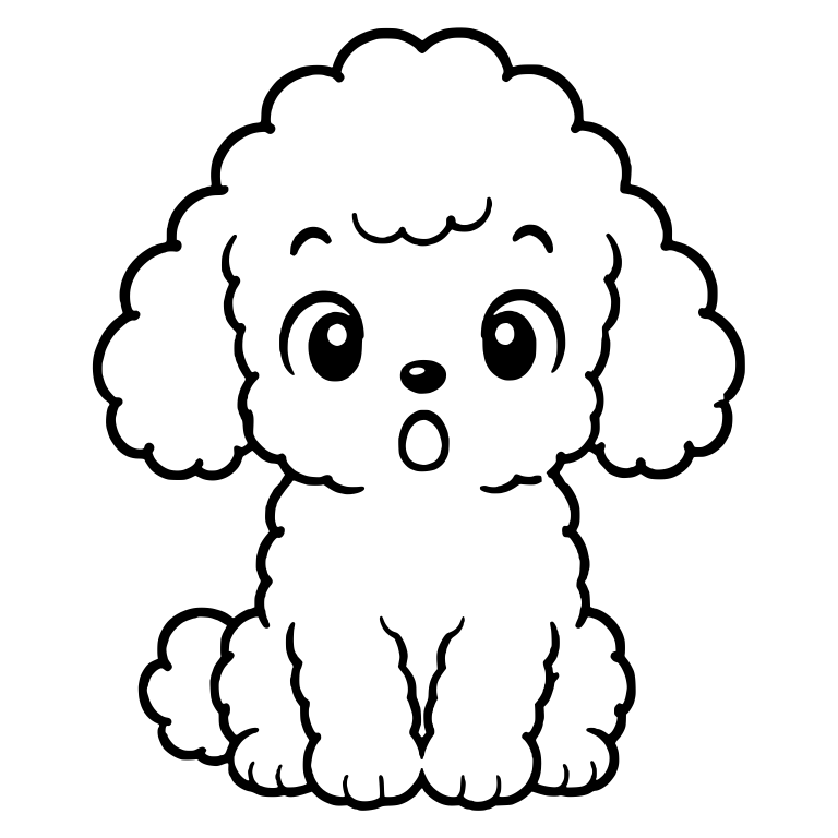 Surprised Sitting Toy Poodle Puppy with Open Mouth — free animal SVG cut file