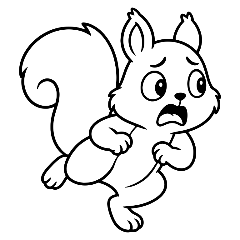 Frightened Squirrel Zigzag Running with Body Leaning — free animal SVG cut file