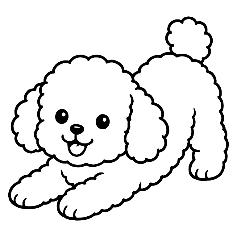 Playful Toy Poodle Puppy in a Play Bow — free animal SVG cut file