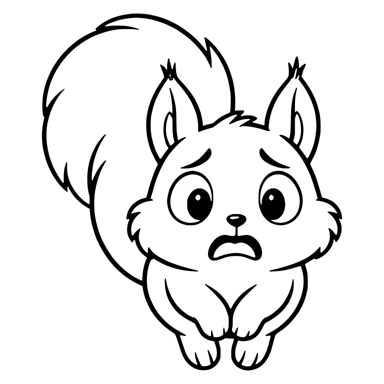 Scared Squirrel Facing Front with Paws Tucked Under — free animal SVG cut file