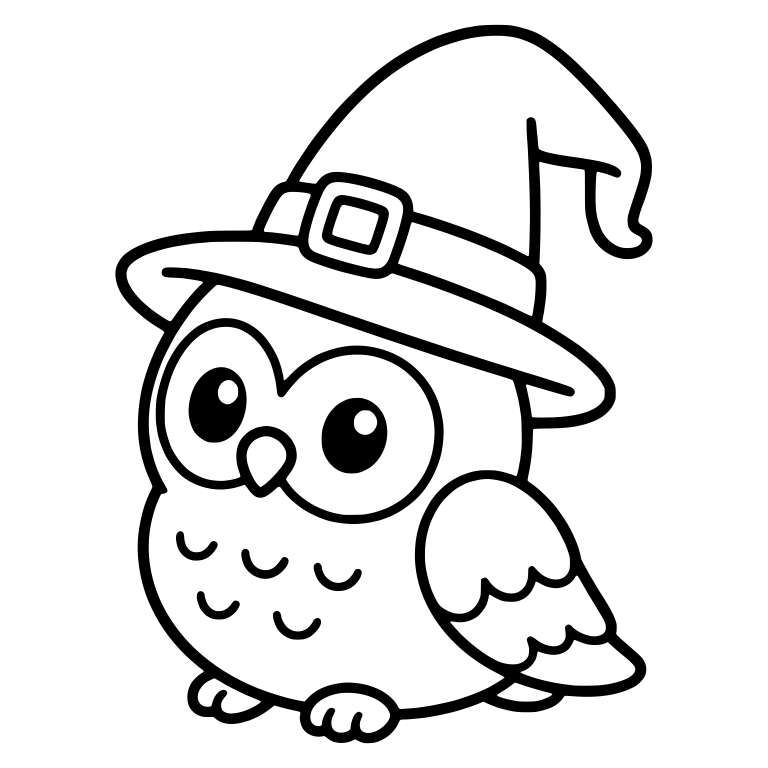 Owl in Buckle Hat Turned to the Side — free animal SVG cut file