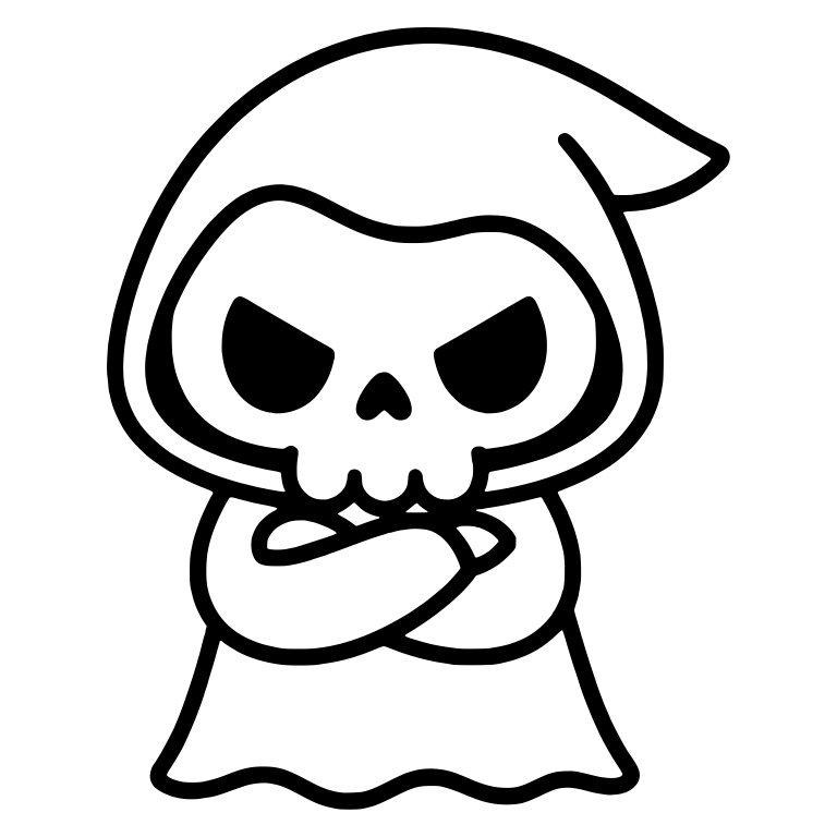 Angry Chibi Reaper with Arms Crossed — free characters SVG cut file