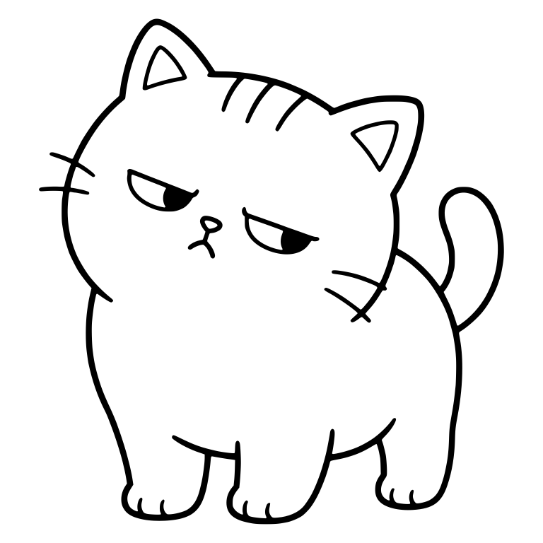 Chubby Tabby Kitten Standing with Side Eye — free animal SVG cut file