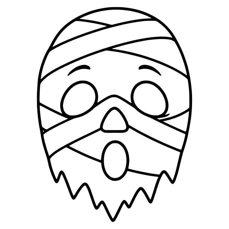 Surprised Mummy Face Wrapped in Bandages — free fantasy-creature SVG cut file