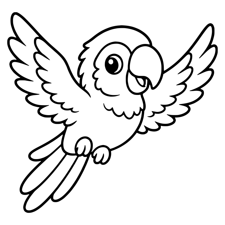 Flying Macaw Parrot With Wings Spread Wide — free animal SVG cut file