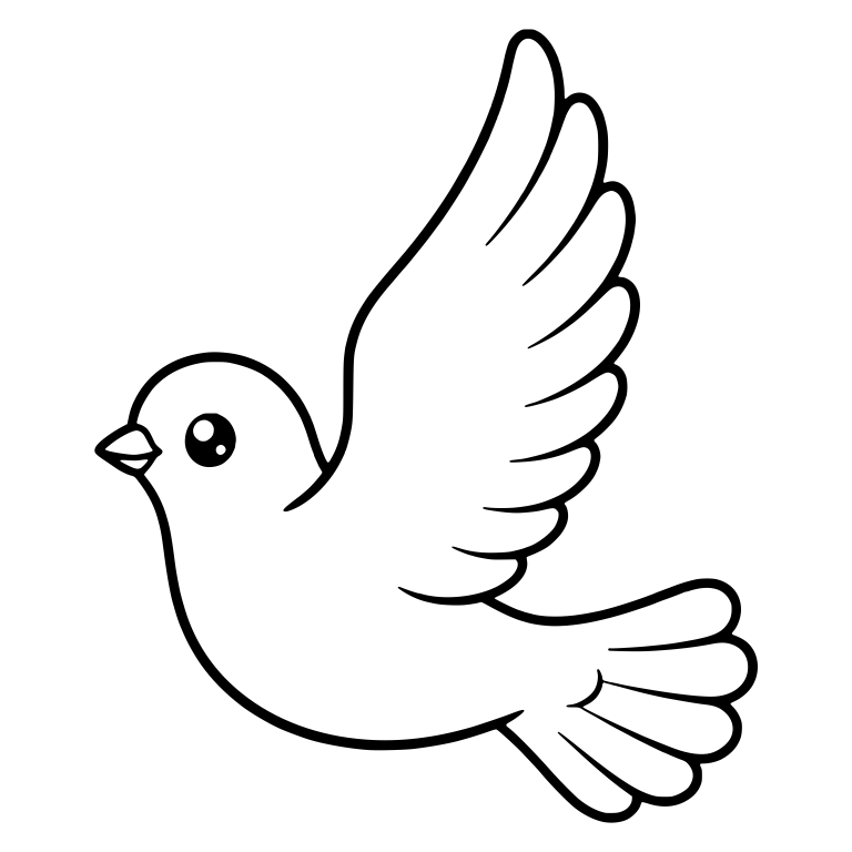 Dove Flying Left With Single Upstretched Wing — free animal SVG cut file