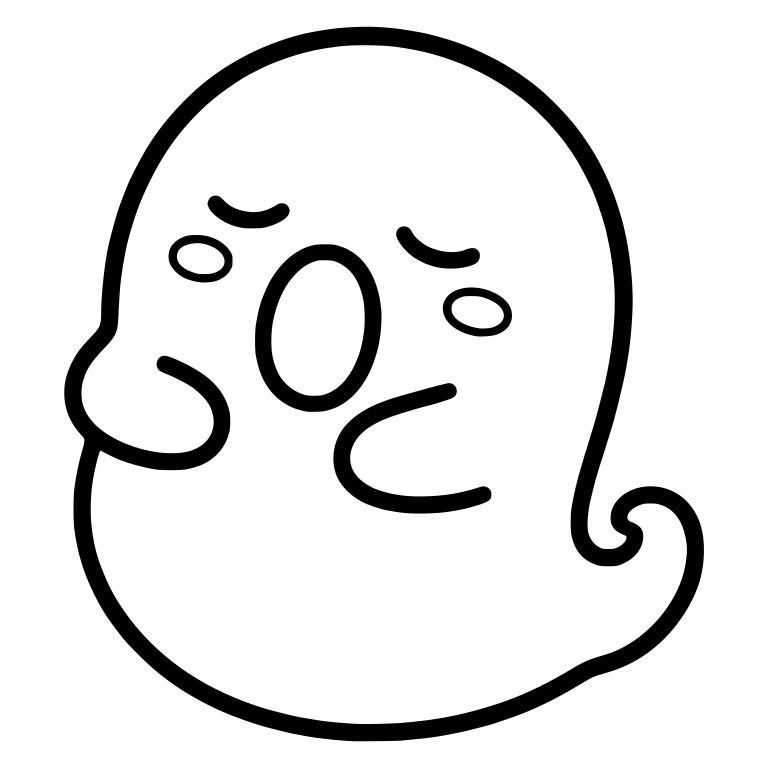 Yawning Floating Ghost With Curled Tail and Closed Eyes — free fantasy-creature SVG cut file