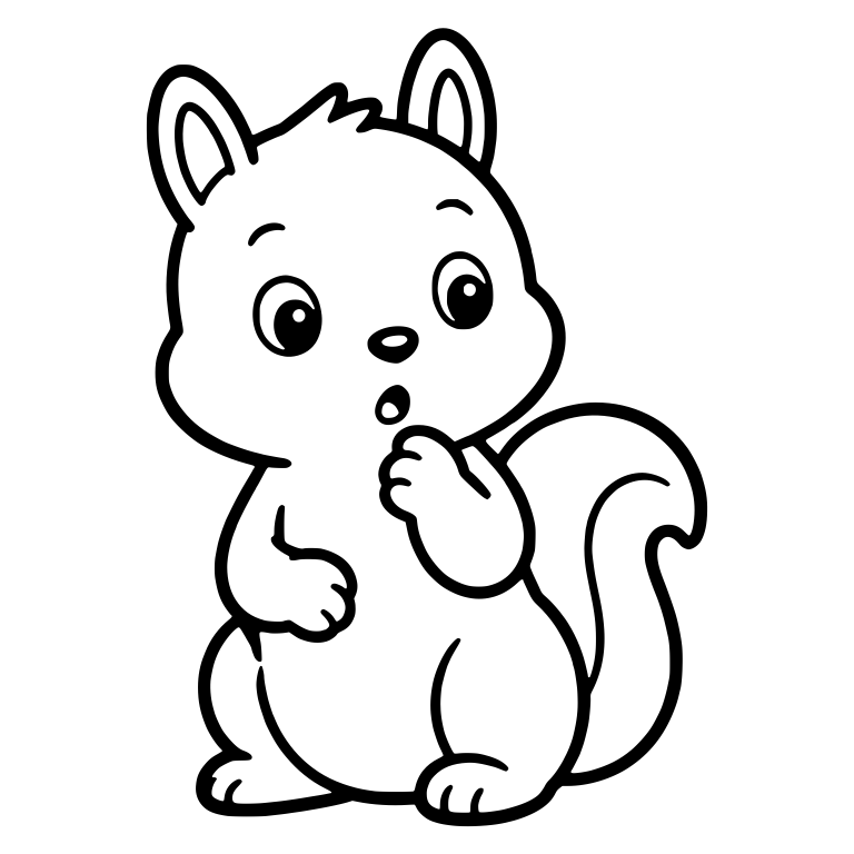 Surprised Squirrel with Paw Raised to Mouth — free animal SVG cut file