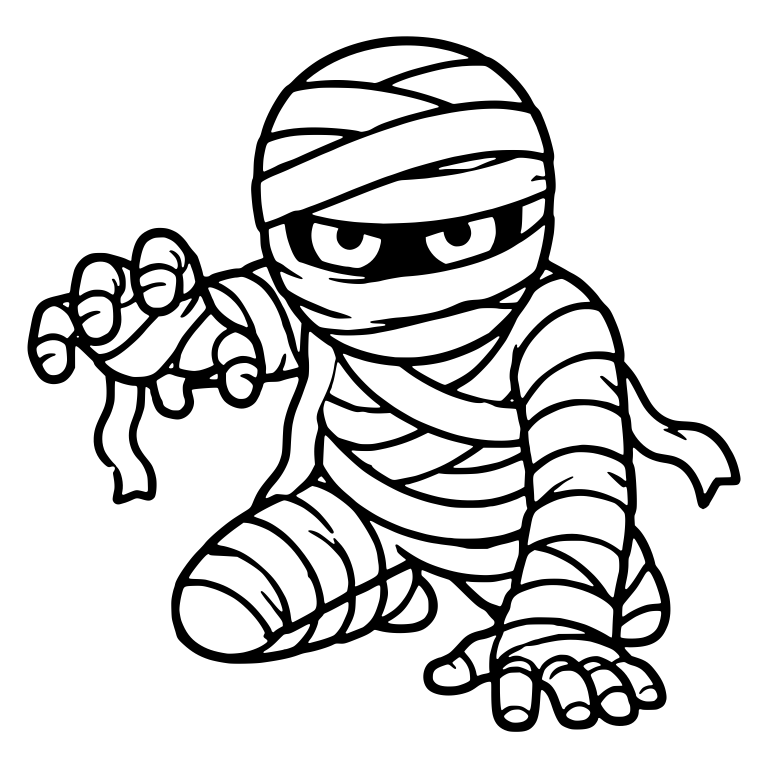 Crawling Mummy Reaching Out With One Hand — free fantasy-creature SVG cut file