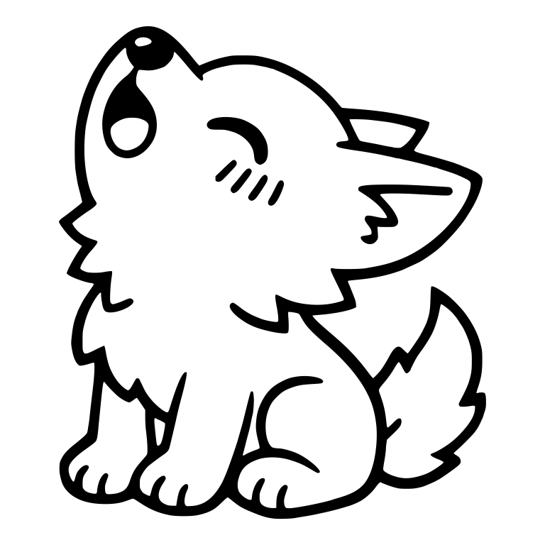 Howling Wolf Pup With Blush Lines — free animal SVG cut file