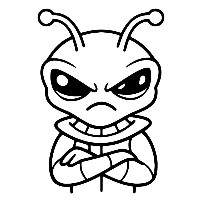 Grumpy Bug-Eyed Alien With Antennae and Wide Collar — free fantasy-creature SVG cut file