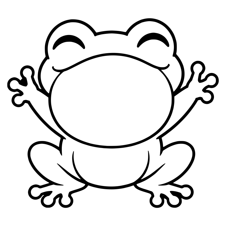 Happy Chibi Frog Puffing Throat with Arms Raised — free animal SVG cut file