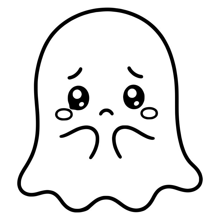 Worried Ghost With Hands Held at Chest — free fantasy-creature SVG cut file