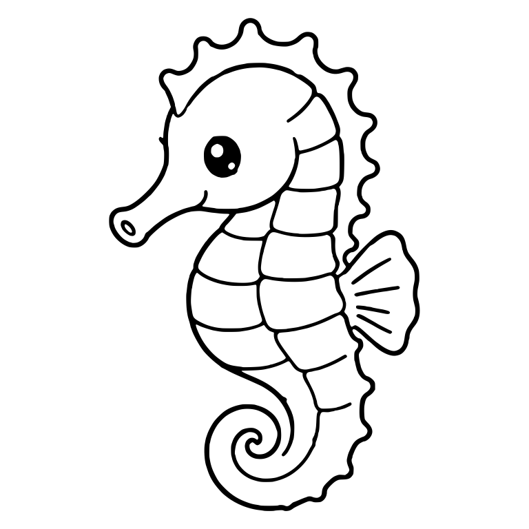 Seahorse With Segmented Body Plates And Snout Nostril — free animal SVG cut file