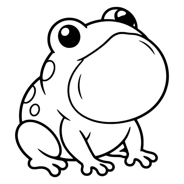 Chibi Frog Puffing Throat in Three-Quarter View — free animal SVG cut file