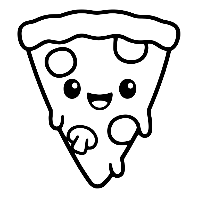 Pizza Slice With Pepperoni, Mushroom And Open Smile — free food SVG cut file