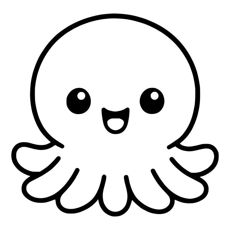 Happy Octopus With Big Open Smile — free animal SVG cut file