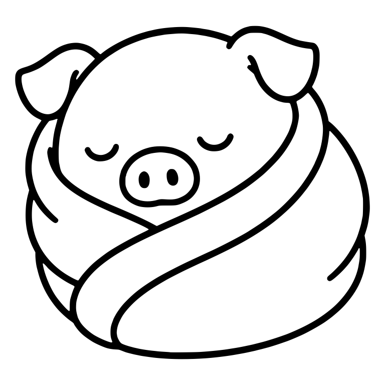 Sleeping Pig Wrapped in a Blanket — free animal SVG cut file