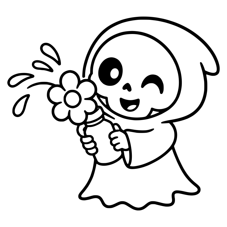 Prankster Reaper with Squirting Flower — free characters SVG cut file