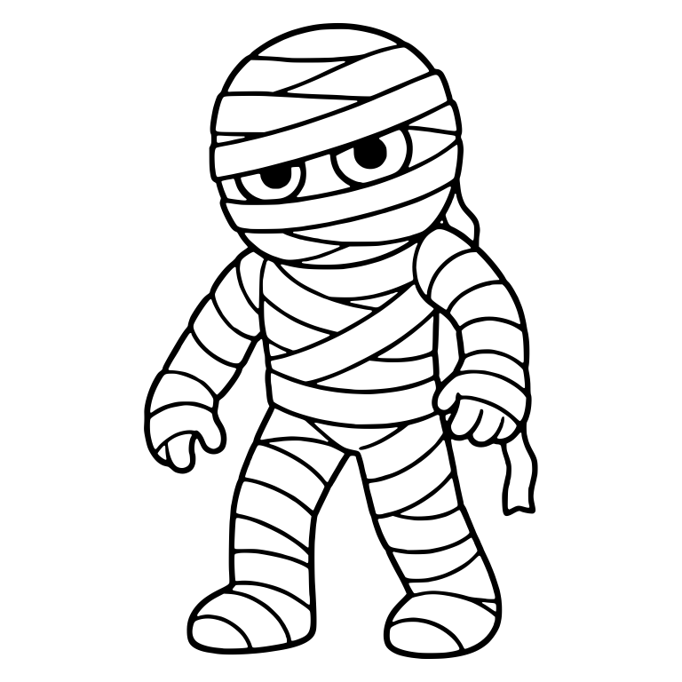Mummy With Heavy-Lidded Eyes and Loose Bandage — free fantasy-creature SVG cut file