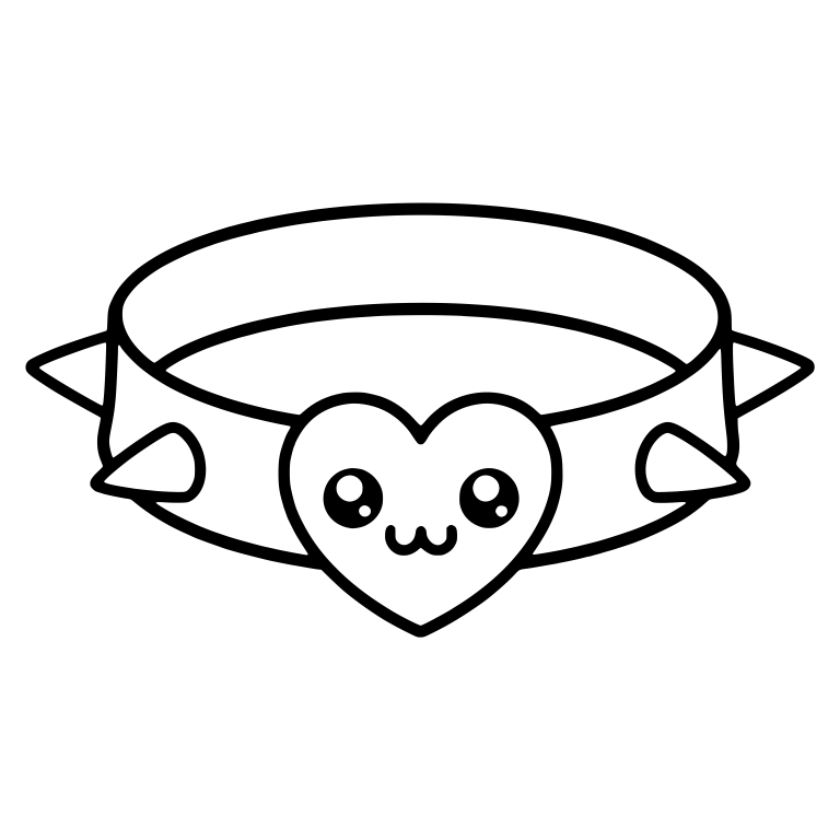 Spiked Collar With Smiling Heart Face Plate — free objects SVG cut file
