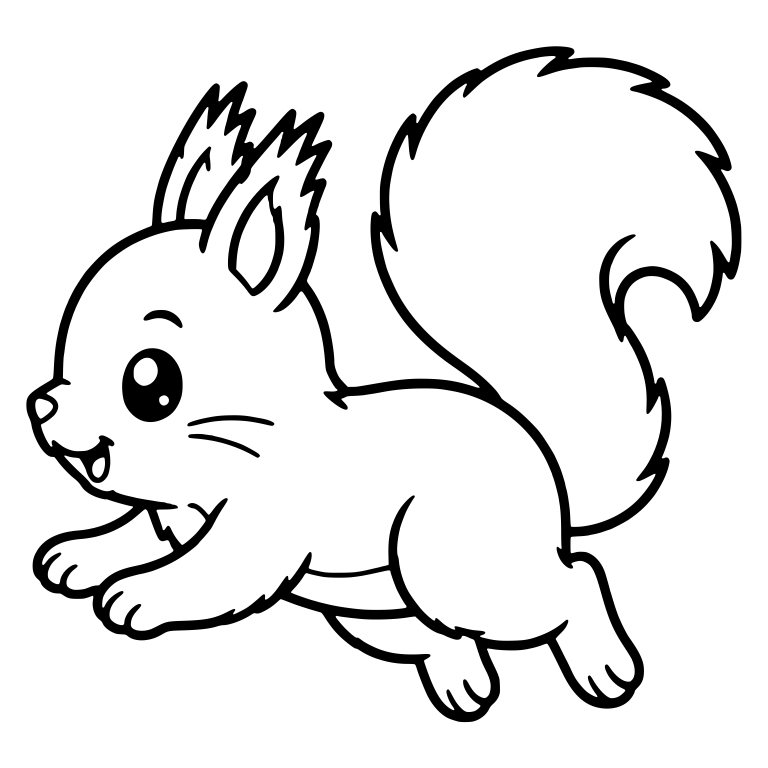 Leaping Squirrel with Tufted Ears and Big Curled Tail — free animal SVG cut file