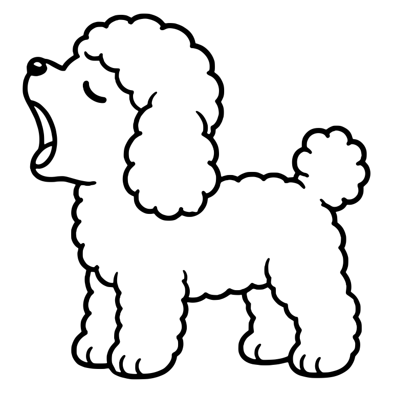 Toy Poodle Puppy Yawning While Standing Side View — free animal SVG cut file