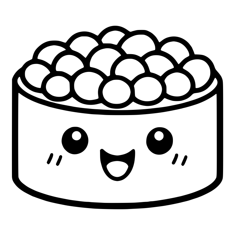 Roe Gunkan Sushi With Heaped Round Fish Eggs — free food SVG cut file