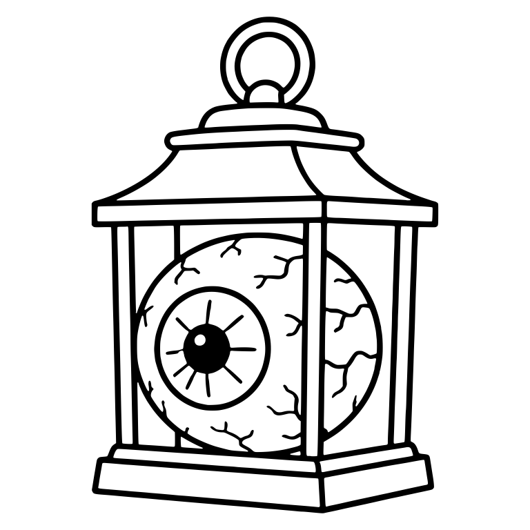 Square Lantern With Veiny Eyeball Inside — free objects SVG cut file