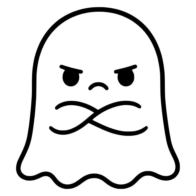Grumpy Ghost with Wide Crossed Arms and Stern Eyes — free fantasy-creature SVG cut file