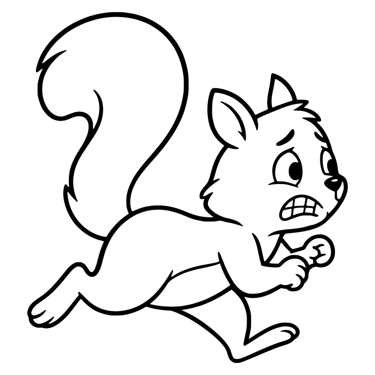 Panicked Squirrel Sprinting with Tall Curved Tail — free animal SVG cut file