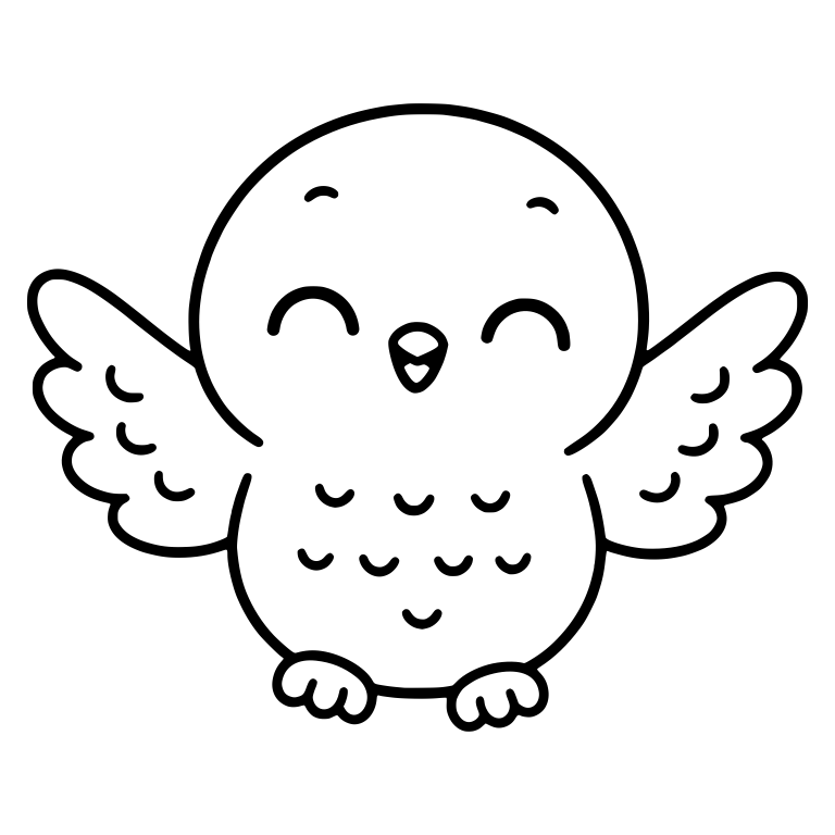 Happy Snowy Owl With Wings Spread Wide — free animal SVG cut file