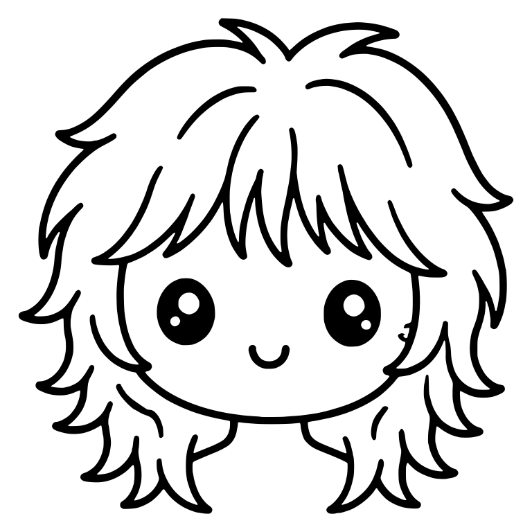 Choppy Shag Girl With Long Side Layers And Soft Smile — free characters SVG cut file
