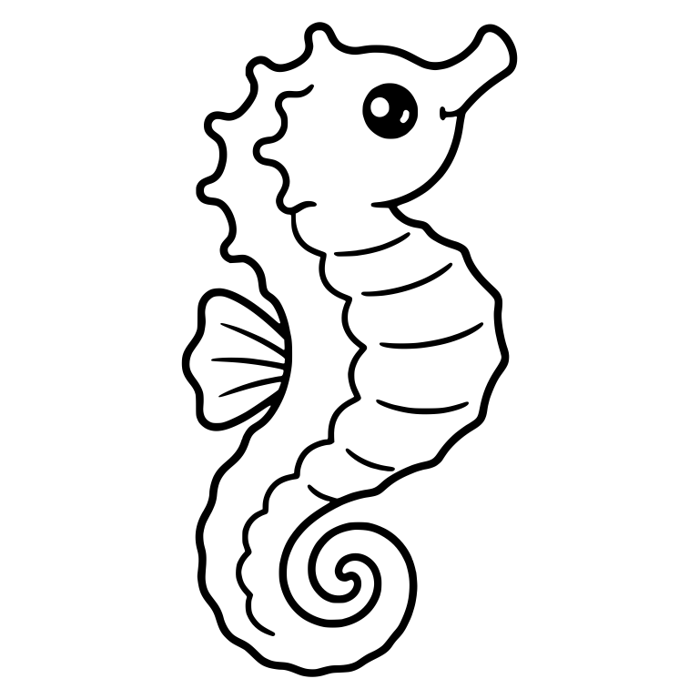 Seahorse With Upturned Snout And Banded Belly — free animal SVG cut file